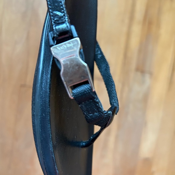 PRADA Vintage Flip Flops leather patent leather fabric w/silver buckle EUC  7 - Picture 7 of 10